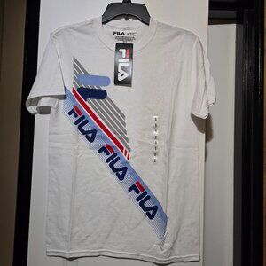 Fila Men's White Graphic Short Sleeve T-Shirt Size Small